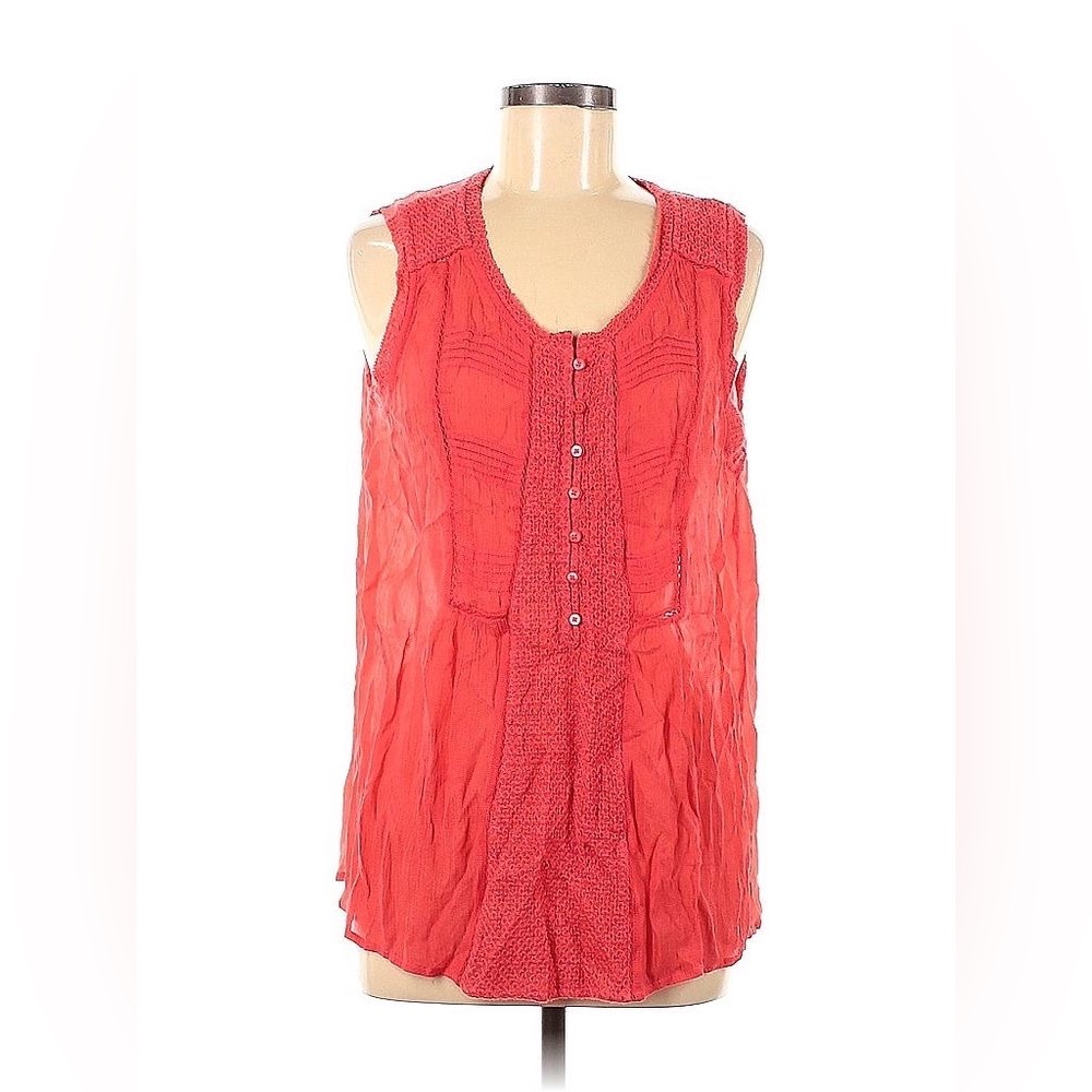 Lucky Brand Coral Rayon Sleeveless Tunic Top